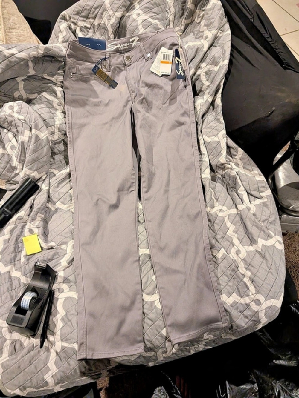 Seven7 High Rise Skinny Jeans Gray Waist 12